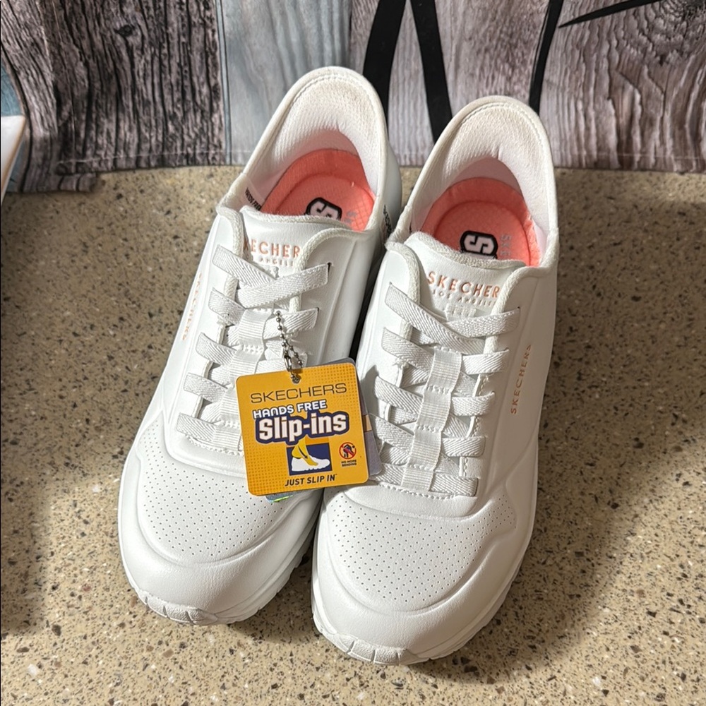 Skechers White Slip-Ins Sneakers